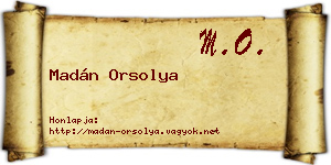 Madán Orsolya névjegykártya