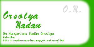 orsolya madan business card